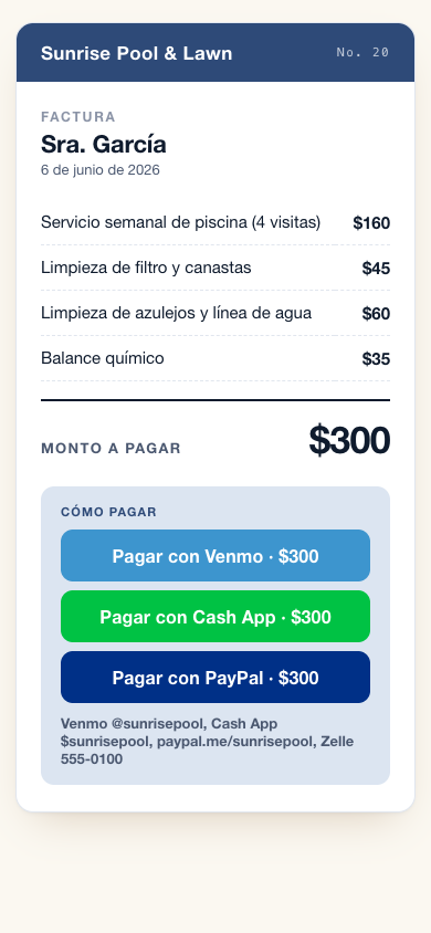 Ejemplo de una factura de PaperSlip
